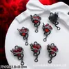 Accesorios de Estilo Oscuro Estilo Europeo y Americano Mariposa Negra Pistola Cruz de Rosa Colgante Pulsera de Cuentas DIY Collar