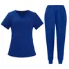 Uniforme para Homens e Mulheres, Médico, Salão de Beleza, Enfermeiro(a), Hospital, Clínica Odontológica, Jaleco, Terno com Linha de Cor Sólida, Logotipo Bordado