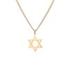Colar de estrela de seis pontas de aço inoxidável transfronteiriço, pingente de vagabundo simples, vintage, masculino e feminino, colar com pingente oco para casal
