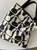 Bolsa de Lona Feminina Bolsa de Mão 2025 Novo Desenho Animado Coelho Pintado à Mão Grande Capacidade Bolsa Andy Loja de Fábrica