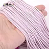 Cuentas redondas pequeñas de 2/3 mm, cristal natural, ágata, turquesa, para pulsera, collar DIY, venta al por mayor, cuentas sueltas, accesorios de joyería