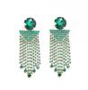 Pendientes exagerados con borlas de alta gama, temperamento largo, moda de alta gama, pendientes de diamantes de imitación, sensación ligera de lujo de alta gama.