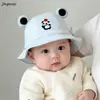 Chapéu de Bebê Primavera Novo Estilo Proteção Solar Ursinho de Algodão Chapéu de Pescador Meninos e Meninas de Um Ano Chapéu de Sol Fino