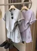 Conjunto Esportivo Casual de Shorts de Manga Curta com Estampa de Rosto Sorridente Transfronteiriço Feminino Emagrecedor Solto Estilo Coreano Conjunto de Duas Peças Estudante Tendência