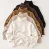 Suéter de Cuello Alto para Niños Estilo Otoño Invierno Unisex Niños Suéter de Punto Grueso Bebé Color Sólido Capa Interior Capa Base Top