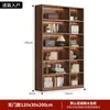 Gabinete de libros usados estilo retro personalizado puerta de vidrio exhibición gabinete de vino sala de estar del hogar estantería integrada de pared a techo mano