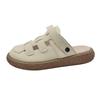 Sandálias Baotou Vazadas de Duas Formas de Usar Femininas 2025 Novas Artísticas de Sola Grossa Mori Roman Chinelos de Verão para Uso Externo