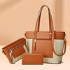 2026 Nuevo Modelo Bolso Tote Transfronterizo Bloqueo de Color Bolso Tejido Bolso de Mano Bolso Cruzado Set de Tres Piezas