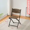 Cadeira de vime para uso doméstico, cadeira de vime trançado com encosto, cadeira de jantar individual para bebê, banquinho baixo, pequena cadeira de vime, banquinho com encosto