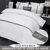 Hotel Cinco Estrelas Pousada Branco Conjunto de Quatro Peças Edredom de Algodão Roupa de Cama Capa de Edredom de Linho Lençóis
