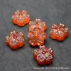 Pingente Flor de Cerejeira Nuvem de Fundo com Furo Passante de Ágata Vermelha 15mm Acessórios de Botão de Pressão para Pulseira Colar Brincos DIY