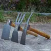 Enxadão de flor enxadão de ervas daninhas ancinho cabo de madeira enxadinha pequena ferramentas de jardim agrícolas ferramentas de jardinagem agrícola ferramentas de cavar plantio de vegetais picareta atacado