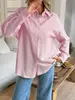 Blusa de Manga Larga de Color Sólido Casual para Vacaciones Europeas y Americanas Di Yun Transfronteriza Ropa de Mujer Sitio Independiente de Amazon Otoño e Invierno 2025