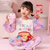 Pijama infantil al por mayor de primavera y otoño del Sudeste Asiático para niños y niñas, bebé de manga larga para el hogar, conjunto de ropa fina de verano para aire acondicionado