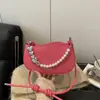 Bolsa de Hombro para Mujer Tendencia Estilo Coreano Ins 2026 Primavera Color Caramelo Cadena de Perlas Bolso de Axila Bolso de Hombro Dulce de Moda