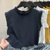 Verano 2026 Nueva Moda Coreana Versátil Cuello Redondo Espalda Descubierta Sin Mangas Camisa para Mujer Holgada Adelgazante Top para Mujer