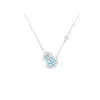 Collar de Plata de Ley S925 con Colgante de Calabaza con Circonita Azul Marino, Estilo Chino, Lujo Ligero, Versátil, Moderno, Cadena de Clavícula Única