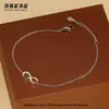 Pulsera de Acero Inoxidable con Símbolo de Infinito de Moda que No se Desvanece, Joyería para Mujeres, Joyería de Circón de Lujo Ligero de Gama Alta