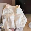 Ropa de Algodón Informal con Capucha Nueva Otoño e Invierno 2023 para Mujer Más Fácil de Combinar Chaqueta Holgada con Puntos de Lana Tejida