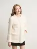 Abrigo de Lana 45% Estilo Francés Suave y Elegante Holgado con Parches de Piel Manga Larga Estilo Chanel para Mujer, Versión Engrosada para Otoño e Invierno