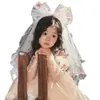 Velo de Cumpleaños para Niña Pasador de Pelo Bola de Color Dopamina Tul Esponjoso Lazo Atmosférico Accesorio para el Cabello Atrezzo para Fotos de Princesa