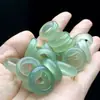 Anillo de Ágata Blanca para Correr Anillo Redondo de 13 mm Anillo Pequeño Calcedonia Verde Pulsera DIY Accesorio de Mano Venta al por Mayor Nudo Chino DIY