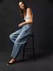 Moda casual europea y americana transfronteriza Pantalones elásticos holgados de pierna ancha para mujer Cintura media Vaqueros lavados