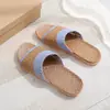 Hogar Verano Paja Trenzada Lino Ratán Hombres y Mujeres Interior Frescas Pantuflas Fres Alfombra de Paja Hogar Antideslizante Piso de Madera