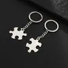 Llavero de Rompecabezas de Acero Inoxidable Estilo Pareja Se Puede Grabar Colgante Creativo Accesorios de Regalo de Comercio Exterior Transfronterizo