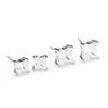 Exquisitos pendientes de botón con forma de estrella, chapados en oro blanco, elegantes y a la moda, de plata 925, que combinan con todo para mujer.