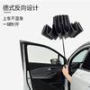 Paraguas automático reversible de 24 varillas para mujer, ideal para días soleados y lluviosos, de doble uso, resistente al viento, plegable, de goma negra, con protección solar UV.