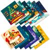12 hojas/bolsa papel de material tema Navidad familia feliz papel para envolver regalos collage recortado material para cuenta a mano