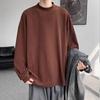 Camiseta de manga larga de color liso para hombre, moda de otoño e invierno, cuello medio alto, ropa interior de otoño, camisa de capa base para amantes de la moda.