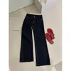 Calça Casual Jeans Wgwe Design Cintura Média Solta Emagrecedora Perna Reta para Mulheres Nova Coleção Primavera/Verão 2026 Alongadora de Pernas