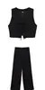 Chaqueta chaleco de mujer marca Z AliExpress, moderna casual estilo europeo y americano, pantalones rectos populares, chaleco negro transfronterizo