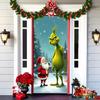 Cortina de Puerta Navideña Nueva Transfronteriza Banner Tela de Fondo Decoración Diseño de Escena Festiva Tapiz Cubierta de Papá Noel
