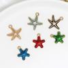 Accesorios de Joyería DIY Aleación de Oro K Colgante de Estrella de Mar con Goteo de Aceite Colgante para Pulsera Superventas Creativo Hecho a Mano