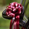 Decoración de Boda Bolas de Flores para los Coches de los Novios, Decoraciones Florales de Mano para Celebración de Boda Color Rojo Vino, Decoraciones para el Coche Principal y Secundario, Decoraciones para el Coche Delantero
