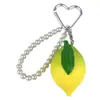 Chaveiro Pingente Criativo de Limão Simulated com Contas Par de Frutas Fofo Ornamento para Chaveiro de Carro Bolsa Atacado