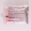 Conjunto de Pincéis de Maquiagem com Cabo Preenchido de 7 Peças para Fronteira Delineador Sombra para Olhos Pincel de Contorno Pó Solto Ferramentas de Beleza para Maquiagem