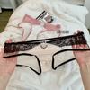 Ropa Interior Femenina Transpirable Sin Marca Estilo Francés Chica Sexy Encaje Hueco Puro Deseo Braguitas de Satén