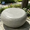 Banqueta macetero integrada en alcorque de terrazo con forma de arco, asiento exterior para rodeos de árboles en calle comercial, piedra paisajística GRC