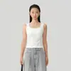 Regata feminina sem mangas, gola baixa, caimento justo, estilo minimalista e casual, colete de gola redonda, primavera 2026, top versátil