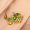 Esmalte Phoenix Estilo Chinês Vintage Broche de Esmalte Gradiente Incrustado de Diamante Elegante Phoenix Penas Corsage Pin