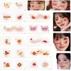 Adesivos Infantis de Ano Novo, Adesivos de Tatuagem para Adultos, Adesivos Pintados Festivos, Adereços de Maquiagem para Dança, Maquiagem Facial para Meninas