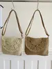 Bolso de Paja de Color Sólido Bohemio Bolso de Hombro para Mujer Bolso de Playa para Vacaciones en la Costa Bolso Cruzado Personalizado para el Trabajo y la Playa