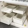 Estante de Almacenamiento de Cocina de Acero Inoxidable Debajo del Fregadero para Condimentos y Utensilios de Cocina, Cajón de Gabinete con Capas Extraíble para Almacenamiento y Organización