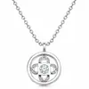Directo del fabricante: Collar con colgante de trébol de cuatro hojas redondo de moissanita para mujer, diseño hueco, joyería de cadena para clavícula versátil y elegante