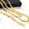 Corrente Feita à Mão de Aço Titânio 18K Color-Preserving, Acessórios Dourados para Montar Colares e Pulseiras DIY, Correntes Trançadas de Vários Estilos para Atacado