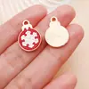 Colgantes Serie Navideña de Aleación Roja con Goteo de Aceite Muñeco de Nieve Copo de Nieve Charms Accesorios para Pendientes Llavero DIY
